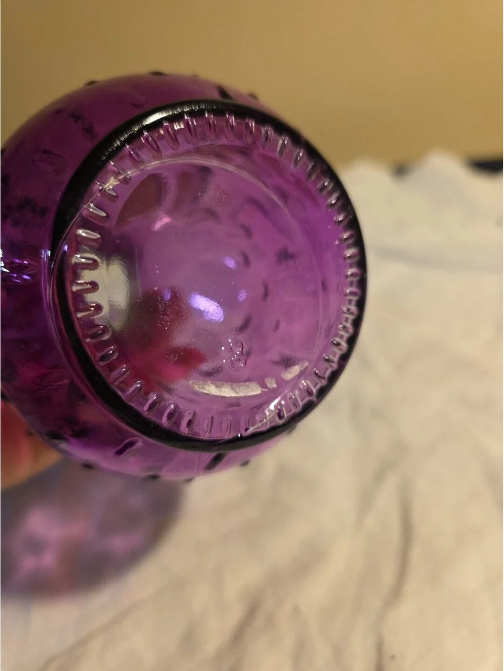 Tall PURPLE Stained Glass Bulb Forcing Vase